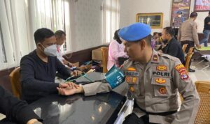 Polers Lampung Utara Gelar Donor Darah Menyambut HUT Bhayangkara Ke-77.