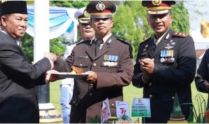 Hari Bhayangkara Ke-77 Polres Lampung Utara Gelar Upacara dan Syukuran.