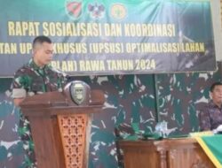 Dandim 0429/Lamtim pimpin rakor dan sosialisasi UPSUS kabupaten Lampung Timur.