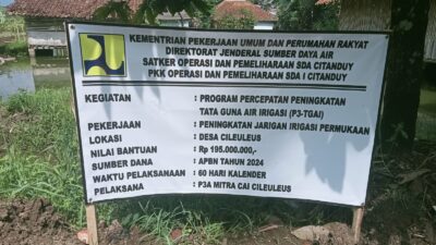 Pekerjaan P3-TGAI yang di kerjakan kelompok P3A Mitra Cai Cileuleus disinyalir Mark Up anggaran.