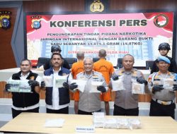 Ditresnarkoba Polda Riau Gagalkan Penyelundupan Sabu 14.87 Kg