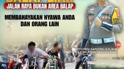 Satlantas Polres Lampung Barat: Jalan Raya Bukan Area Balap Liar 