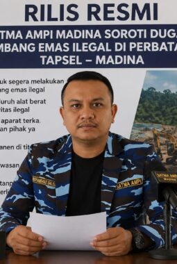 SATMA AMPI Madina Soroti Dugaan 20 Alat Berat Tambang Ilegal di Perbatasan Tapsel–Madina
