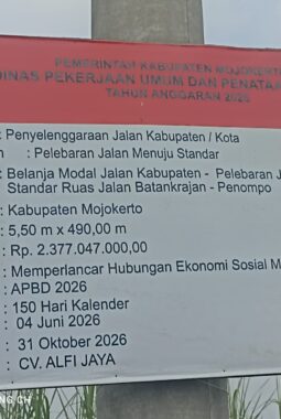 Pelebaran Ruas Jalan Batankrajan Penompo, Langkah Nyata Pemkab Mojokerto Wujudkan Infrastruktur Berkualitas Bagi Masyarakat