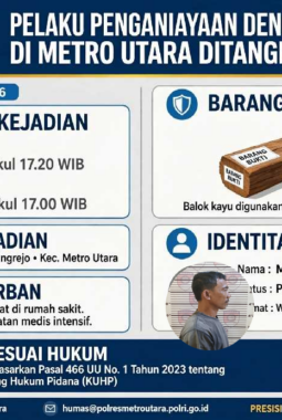 Pukul Rekan Kerja Pakai Balok Kayu, Pria Asal Bandar Lampung Ditangkap Polisi 