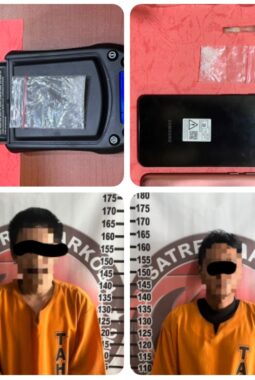 Satresnarkoba Polres Tulang Bawang Bekuk Dua Pria, Amankan Sabu dan Alat Hisap