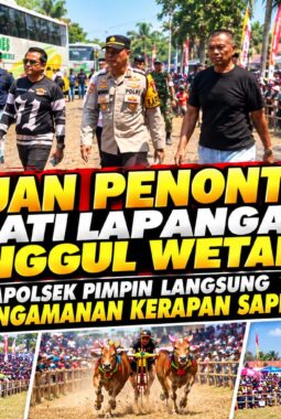 Ribuan Warga Padati Kerapan Sapi Tanggul Wetan, Kapolsek Turun Langsung Amankan Acara
