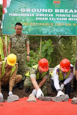Korem 043/Gatam Mulai Bangun Jembatan Perintis Garuda Tahap VIII di Metro