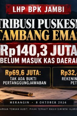 Diduga Selewengkan Retribusi Rp140 Juta, Puskesmas Tambang Emas Disorot BPK