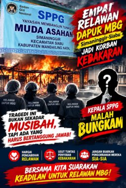 Empat Relawan Dapur MBG Simaninggir-Siabu Terluka Akibat Kebakaran, Kepala SPPG Bungkam