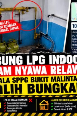 Tabung LPG Indoor Ancam Nyawa Relawan, Kepala SPPG Bukit Malintang Pilih “Bungkam”